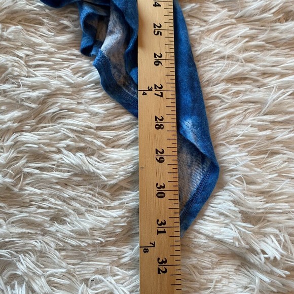 Anthropologie Meadow Rue Linen Fields Swing Top Blue Floral Asymmetric boho art - Picture 11 of 12